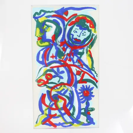 Tavla i Plexiglas Herbert Gentry, 10x2,5x19 cm, numrerad 76/200, signerad, repor på glas