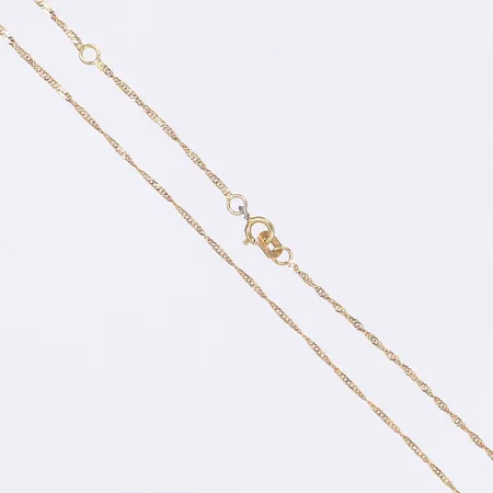 Halskedja Singapore längd 48cm bredd 1mm 18K Vikt: 1,2 g