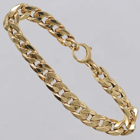Armband Pansar, längd 20,5cm, bredd 9mm, ihålig, smärre bucklor, 18K Vikt: 9,5 g