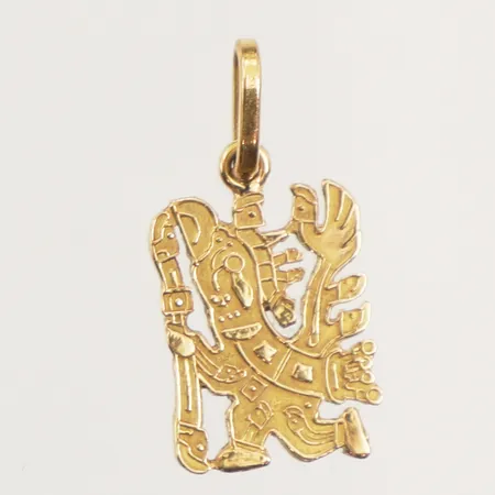 Hänge, längd 21mm inklusive ögla, bredd 10mm, 18K  Vikt: 1 g