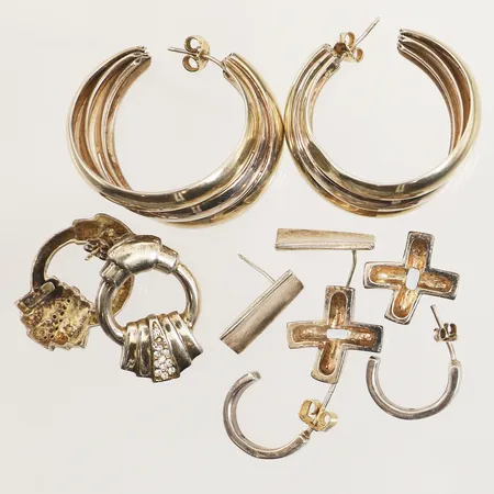 Örhängen, böjda stift, 925/1000 silver Vikt: 47,7 g