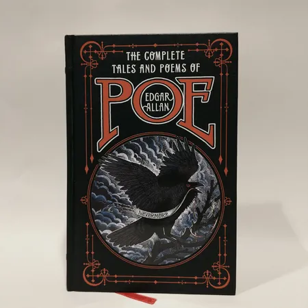Läderinbunden bok, Edgar Allen Poe "The Complete Tales and Poems" Barnes & Noble Skickas med paket.