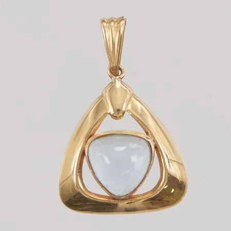 Hänge 22mm, blå sten, 18K 1,9g.