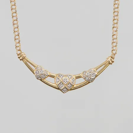 Collier diamanter 16x ca 0,005ct, 44cm, bredd:2-8mm, 18K 5,1g.