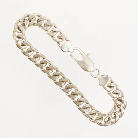 Armband Pansar, längd 24cm, bredd 9,9mm, vit metall, felstämplad 925