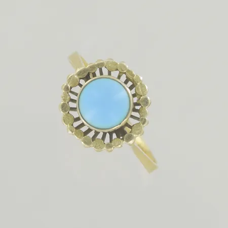 Ring med sten, Ø 19 mm, bredd 12 mm, 14K Vikt: 3 g