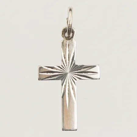 Hänge kors, längd 23mm inklusive ögla, bredd 11,7mm, 925/1000 silver  Vikt: 0,7 g