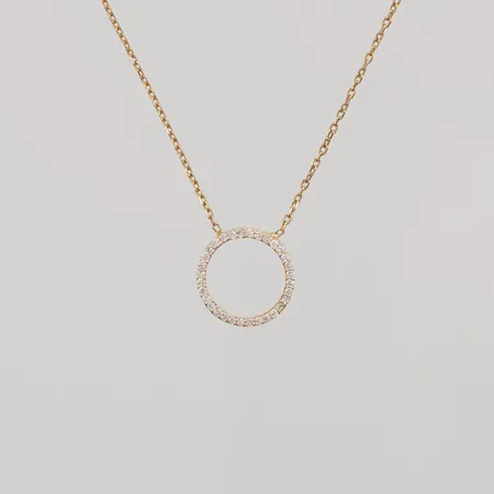 Collier UnoAerre diamanter 32x ca 0,005ct, 38-40cm, 18K 2,4g.