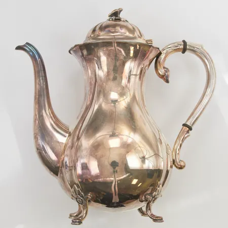 Kaffekanna, höjd ca 22cm, Nordisk Silverkonst, 1954, 830/1000 Silver 510,2g.