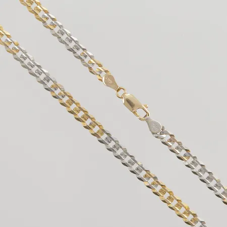 Kedja pansar 51cm, bredd:5mm, tvåfärgad, 18K 16,6g.