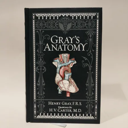 Läderinbunden bok, Henry Gray "Gray's Anatomy" Barnes & Noble Skickas med paket.