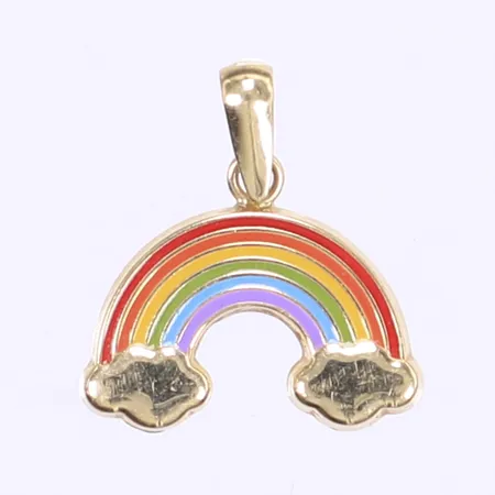 Hänge i form av regnbåge med emaljdetaljer 16x15mm 18K  Vikt: 0,7 g
