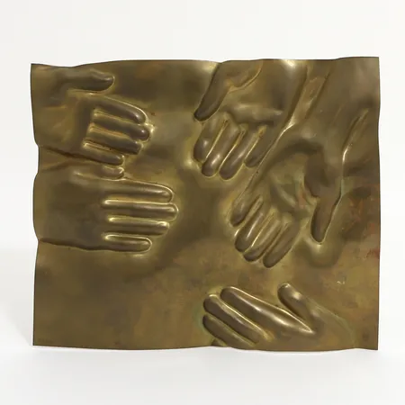 Mässingsrelief Barbro Bäckström, "Piura", ca 28x24cm Skickas med postpaket.