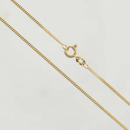 Kedja Pansar, längd 41½ cm, bredd 1 mm, 18K. Vikt: 2,6 g