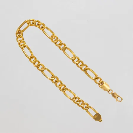 Armband Figaro, längd ca 21,5cm, bredd 6mm, lås i 18K, ihålig, 21K, bruttovikt: 10,9g.