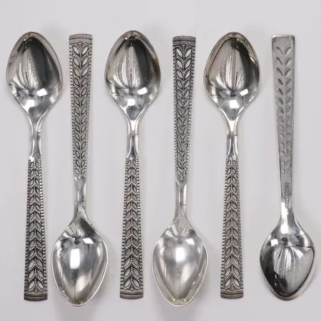 6 Kaffeskedar, längd 11cm, Norway, silver 830/1000 Vikt: 57,7 g