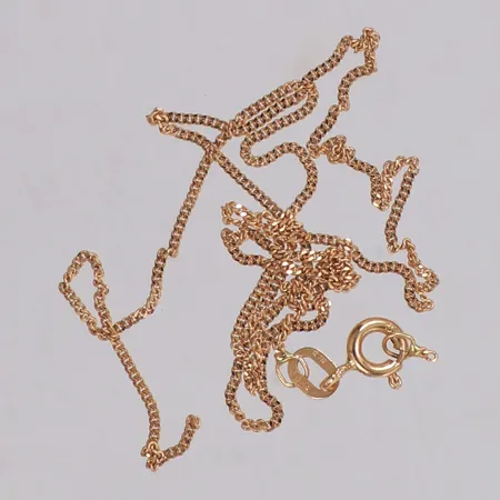 Kedja Pansar, längd 35,5cm, bredd 1mm, defekt, 18K Vikt: 1,5 g