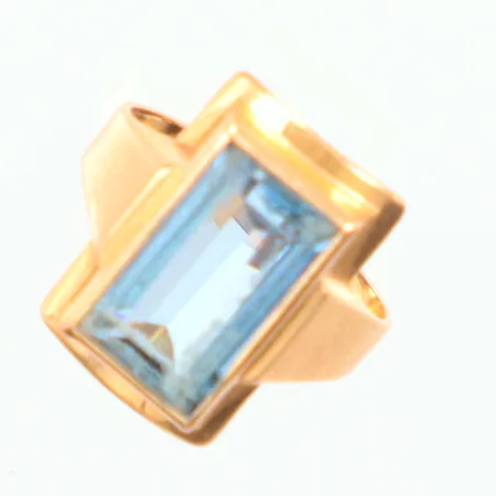 Ring blå sten Ø17mm 18k Vikt: 4,3 g