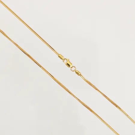 Kedja, längd 44,5cm, bredd 1,6mm, 21K  Vikt: 7,4 g