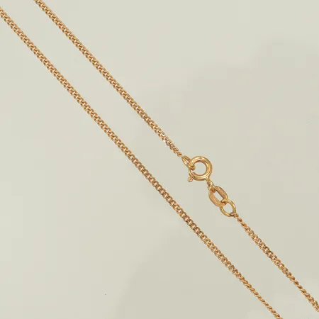 Halskedja pansar, längd 37cm, bredd 2mm, skeva länkdelar, 18K, 2,8g Vikt: 2,8 g