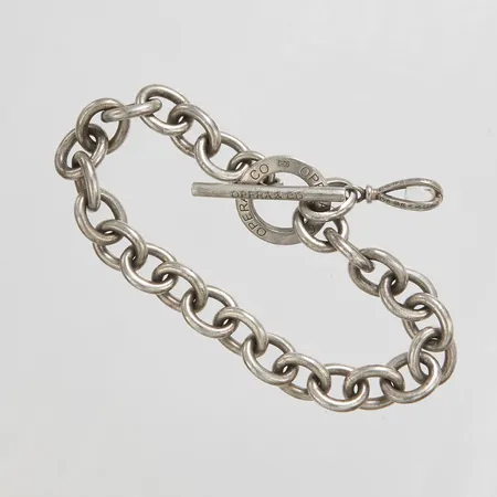 Armband rundad ankar med berlock, längd ca 21cm, bredd 10-45mm, Opera & Co, 925/1000 silver Vikt: 45,6 g