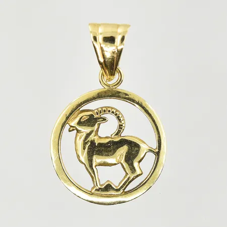 Hänge Stenbock, längd 25 mm, Ø16 mm, 14K. Vikt: 1,8 g