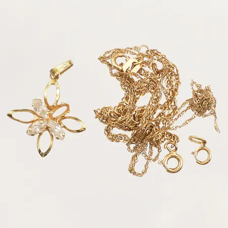 Diverse guld, stenar, defekt, 18K  Vikt: 4,2 g