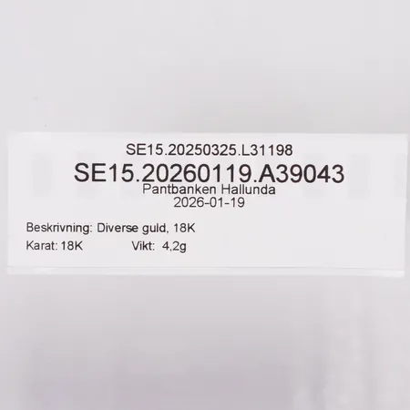 Diverse guld, 18K Vikt: 4,2 g