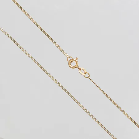 Kedja Pansar, längd ca 60,5cm, bredd 1,5mm, ojämnheter, slitage, 14K Vikt: 3,8 g