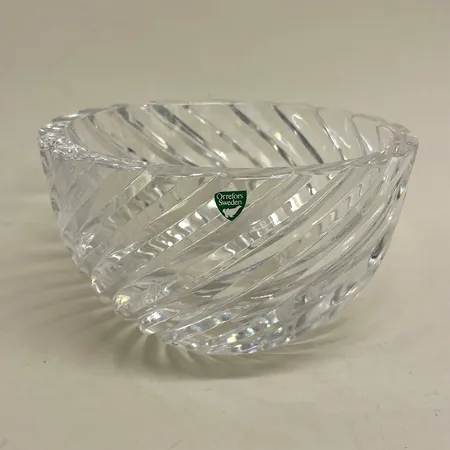 Skål Orrefors, Ø19cm, höjd ca 12cm, Jan Johansson, grön etikett Skickas med paket.