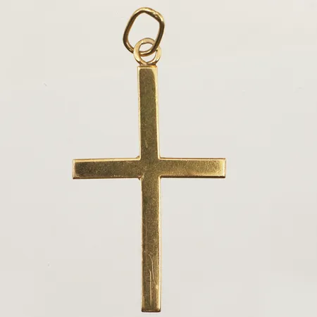 Hänge kors, längd 51,5mm inklusive ögla, bredd 45mm, 18K  Vikt: 4,5 g