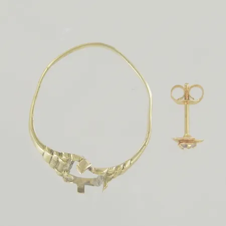 Ring /singel örhänge,14K, 1,5 gr, 18K 0,2 gr Vikt: 1,7 g