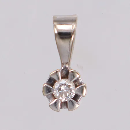 Hänge med diamant ca 0,10ct, 14x6mm, vitguld, 18K Vikt: 1,2 g