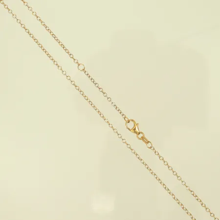 Halskedja längd 45,5-48,5cm, bredd 2mm, sliten, 18K, 1,7g Vikt: 1,7 g