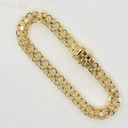 Armband X-länk, längd 18 cm, bredd 7 mm, 18K. Vikt: 11,1 g