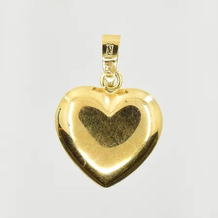 Hänge hjärta, längd 18 mm, bredd 14 mm, 18K. Vikt: 1,1 g