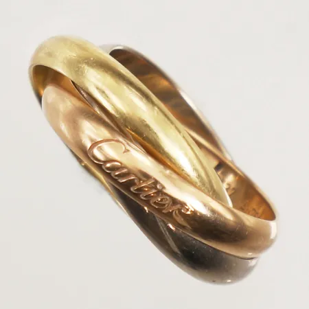 Ring Trinity Cartier, stl 16¾ (53), serienr ONB137, trefärgad, repor, certifikat daterat 14.04.22, 18K  Vikt: 8,1 g