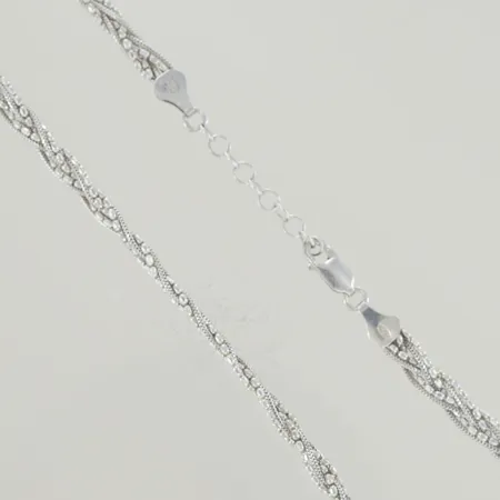 Halskedja, längd 42-45 cm, bredd 4 mm, silver 925/1000 Vikt: 13,3 g