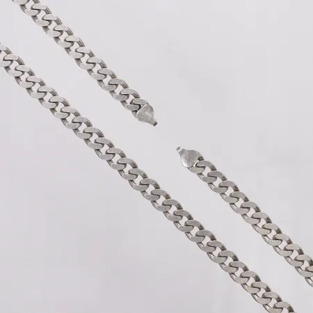 Kedja Pansar, längd 48cm, bredd 7,2mm, saknar lås, silver 925/1000 Vikt: 47,8 g