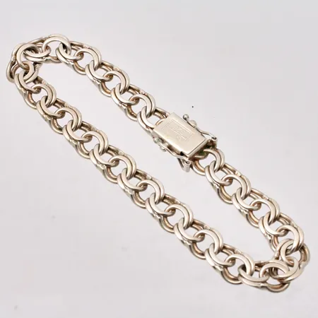 Armband i silver, 20cm, Bismarck, bredd 8,4mm, 925/1000, tillverkad av Guldfynd, vikt 16,84g.