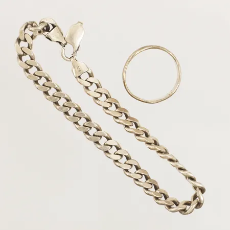 Ring, defekt, armband, defekt, silver 925/1000 Vikt: 25,1 g