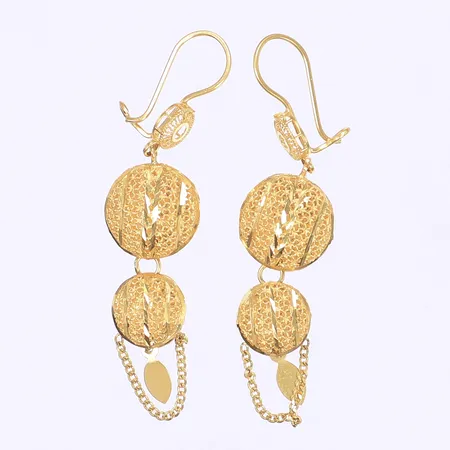 Ett par örhängen 57x14mm 21K  Vikt: 5,6 g