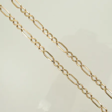Halskedja, figaro, längd 74,5cm, bredd 5mm, 14K, 9,4g Vikt: 9,4 g