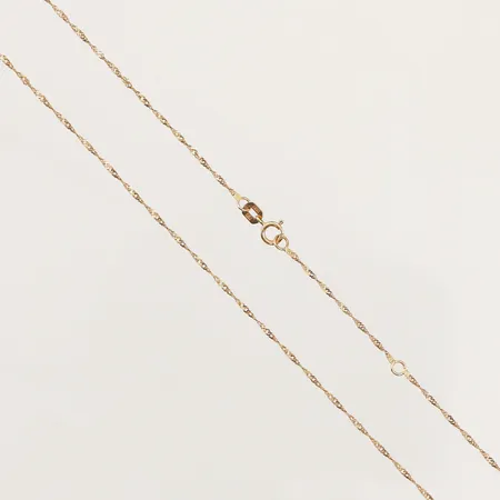 Kedja Singapore, längd 42cm/45cm, bredd 0,3mm, 18K Vikt: 1,2 g