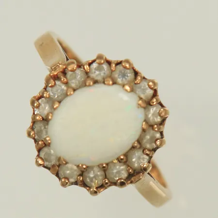 Camoséring med vita stenar stl 17¾ bredd 2-13mm, 14K, 3,4g Vikt: 3,4 g