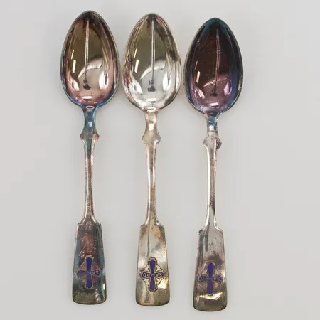 3 Kaffeskedar "Sampo", 10,5cm, 916/1000 Silver 41,7g.