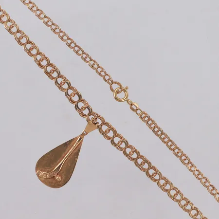 Collier, doserad Bismarck med integrerat hänge, längd 48,5cm, bredd 4-6mm, 18K Vikt: 15,7 g