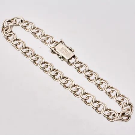 Armband i silver, 19,5cm, Bismarck, bredd 6,5mm, 925/1000, tillverkad av Guldfynd, vikt 10,66g.