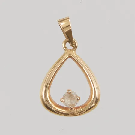 Hänge 16mm, vit sten, 18K 1,0g.