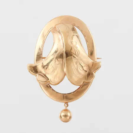 Brosch 18k,Bernhard Hertz Stockholm,höjd ca 45 mm. Vikt: 3,2 g
